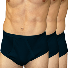 Slip Ouvert Taille Haute Homme - x3 Bleu Marine